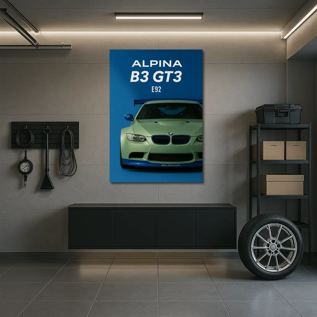 Alpina B3 GT3 E92 Blue Background – Wall Art