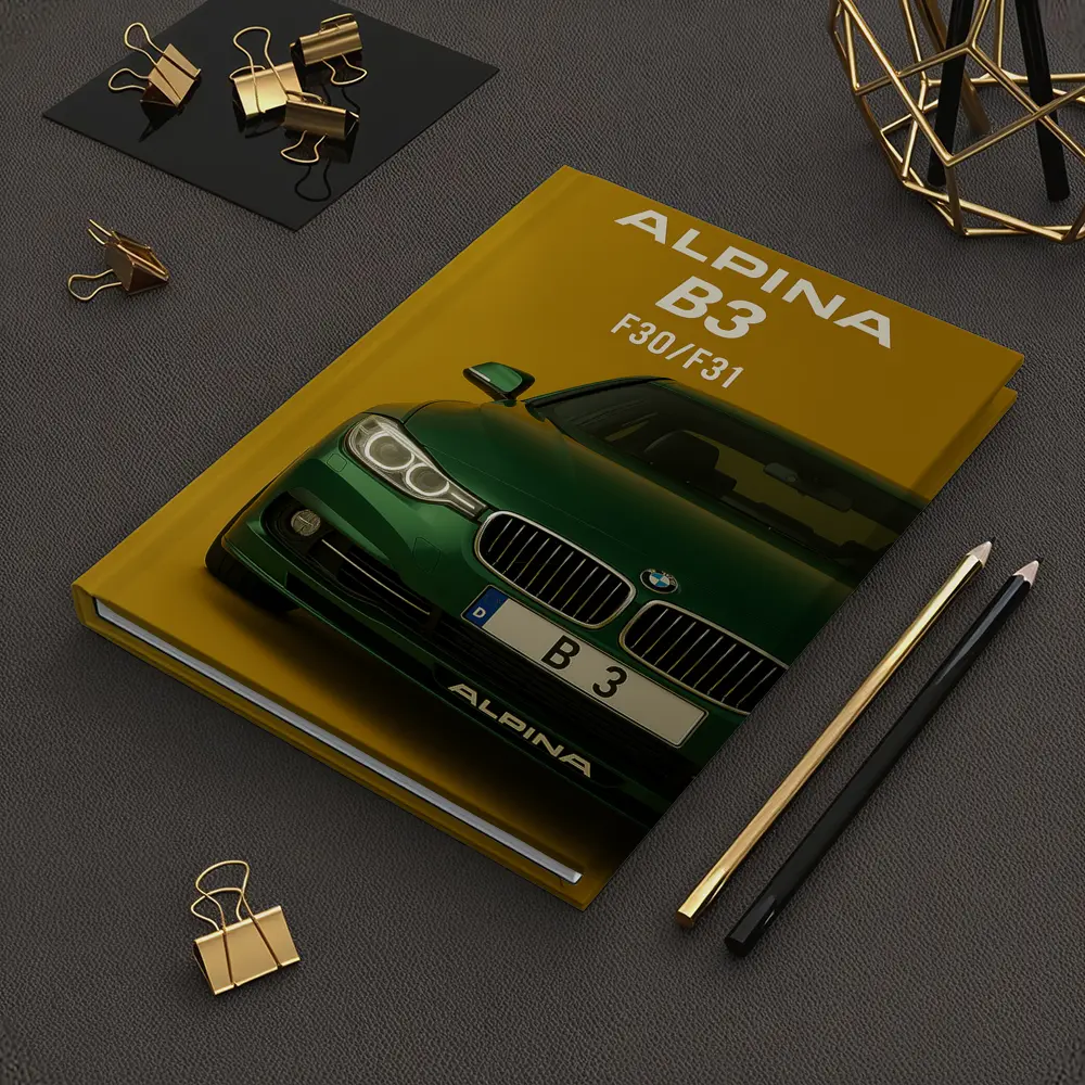 Alpina B3 F30 Green Car Yellow Background – Notebooks