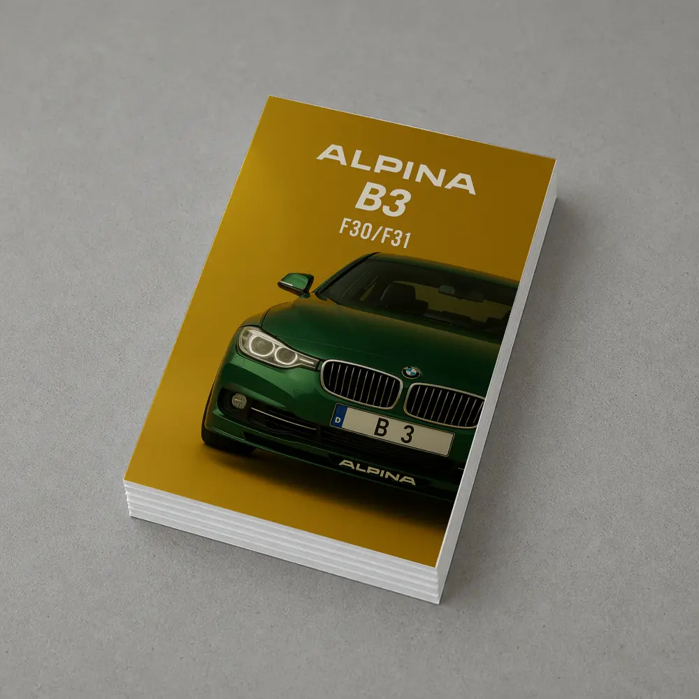 Alpina B3 F30 Green Car Yellow Background – Postcards