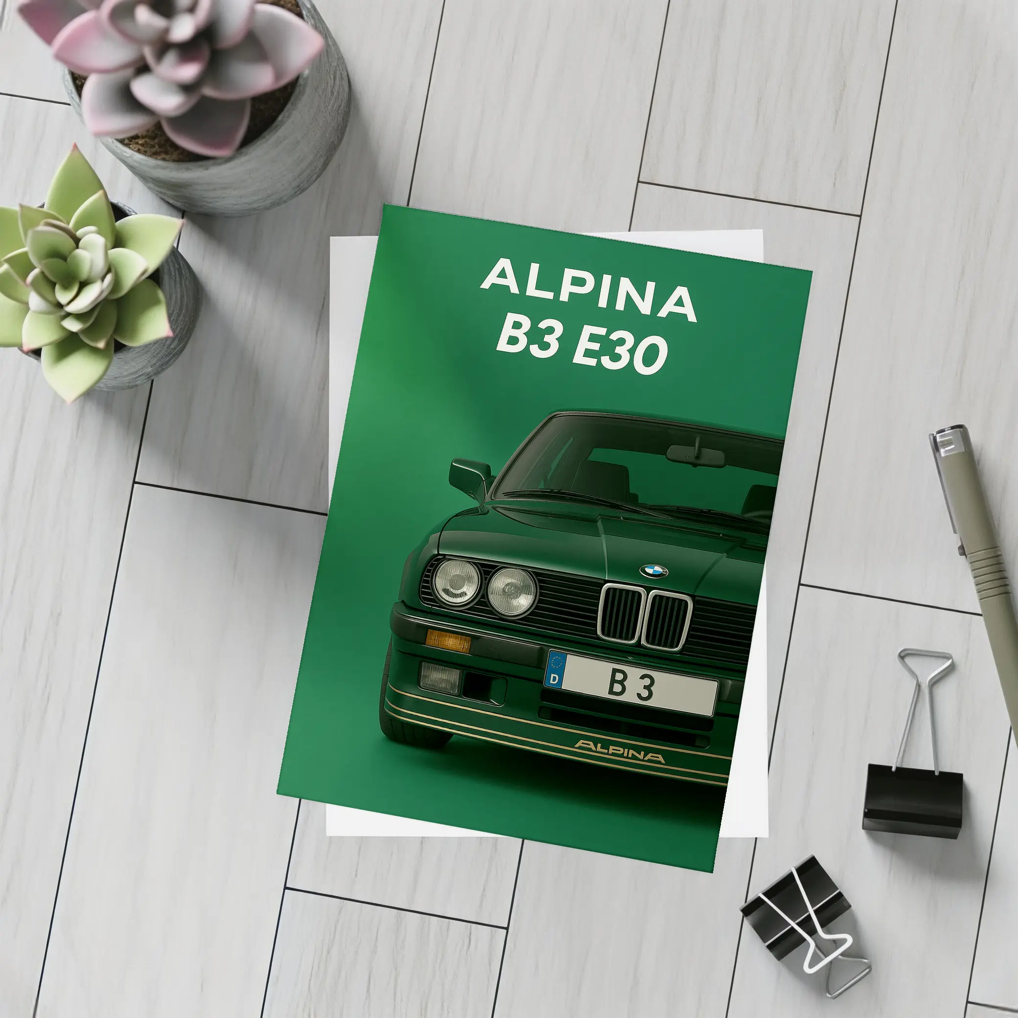 Alpina B3 E30 Classic Green Wall Art – Postcards