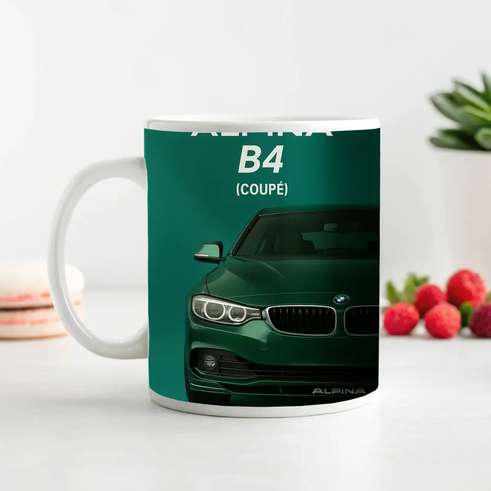 Alpina B4 Coupe Green Minimal Art – Mugs