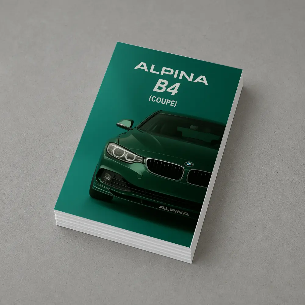 Alpina B4 Coupe Green Minimal Art – Postcards
