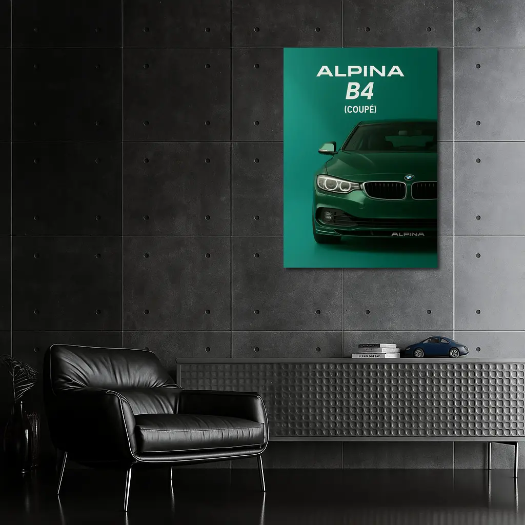 Alpina B4 Coupe Green Minimal Art – Wall Art