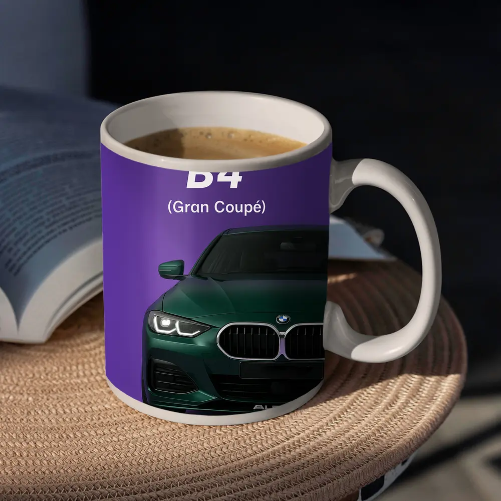 Alpina B4 Gran Coupe Purple Background Art – Mugs
