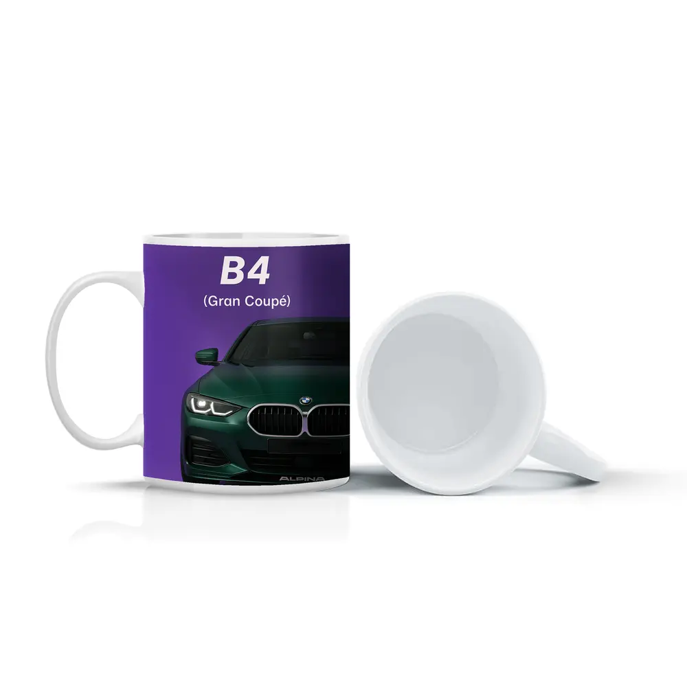 Alpina B4 Gran Coupe Purple Background Art – Mugs