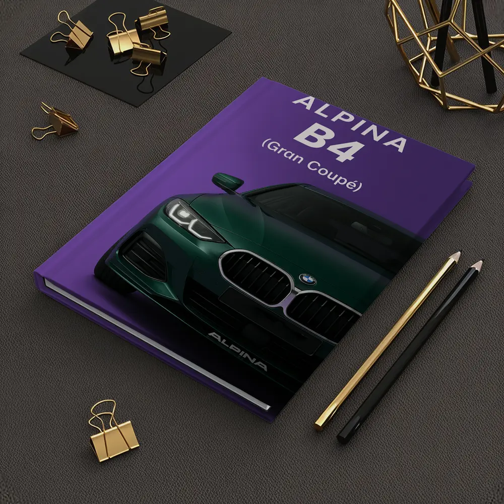 Alpina B4 Gran Coupe Purple Background Art – Notebooks