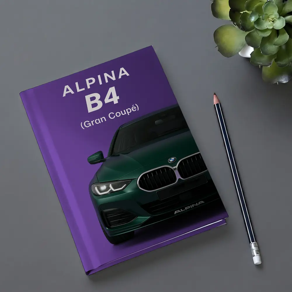 Alpina B4 Gran Coupe Purple Background Art – Notebooks