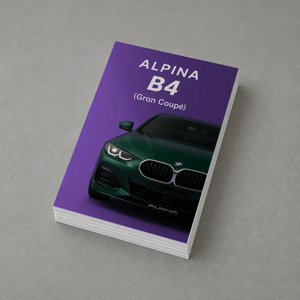 Alpina B4 Gran Coupe Purple Background Art – Postcards