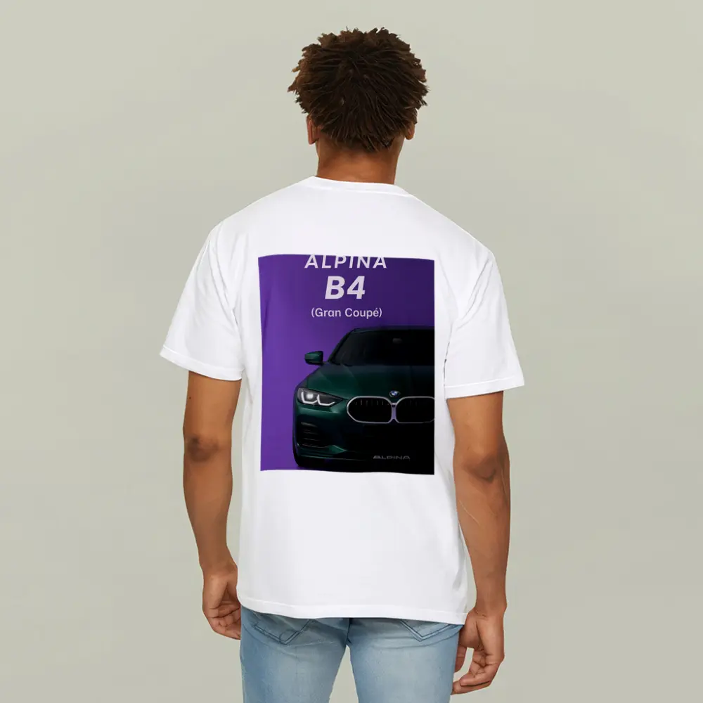 Alpina B4 Gran Coupe Purple Background Art – T-Shirts