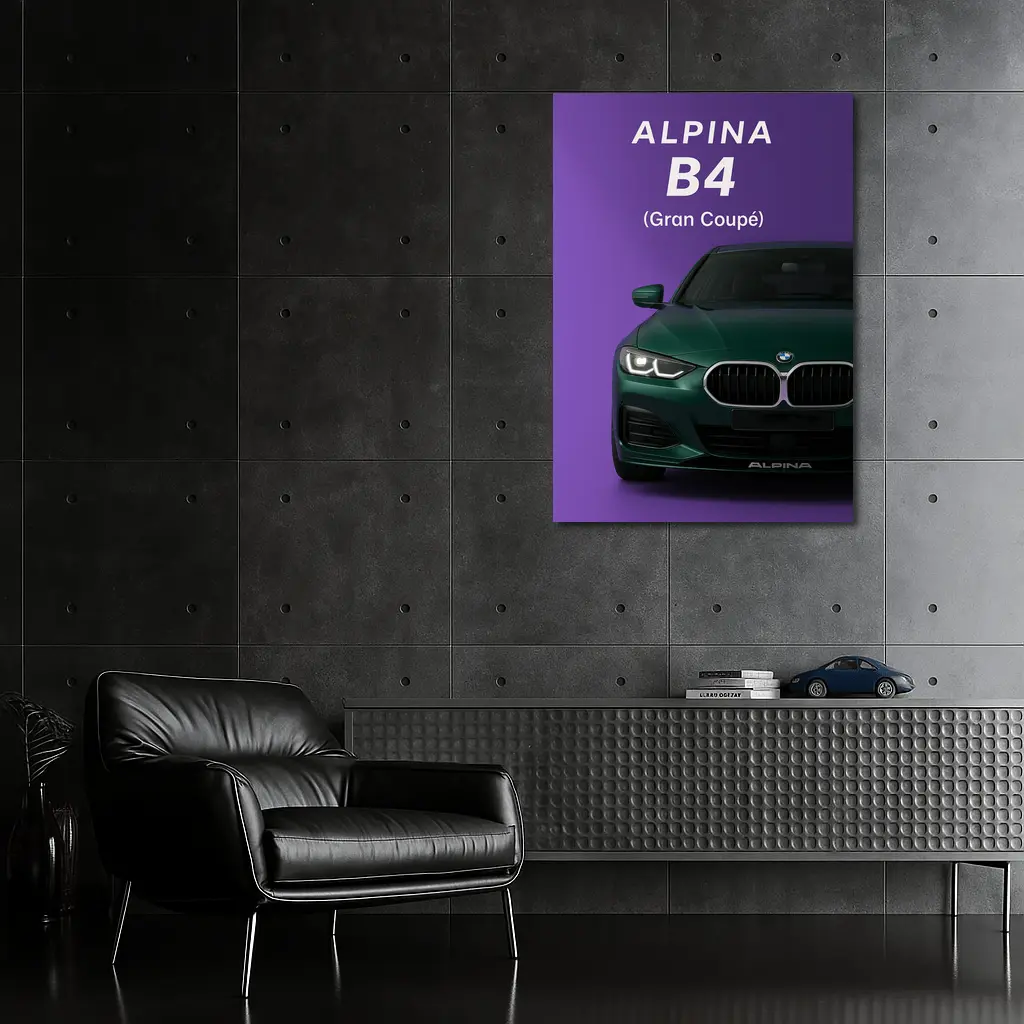 Alpina B4 Gran Coupe Purple Background Art – Wall Art