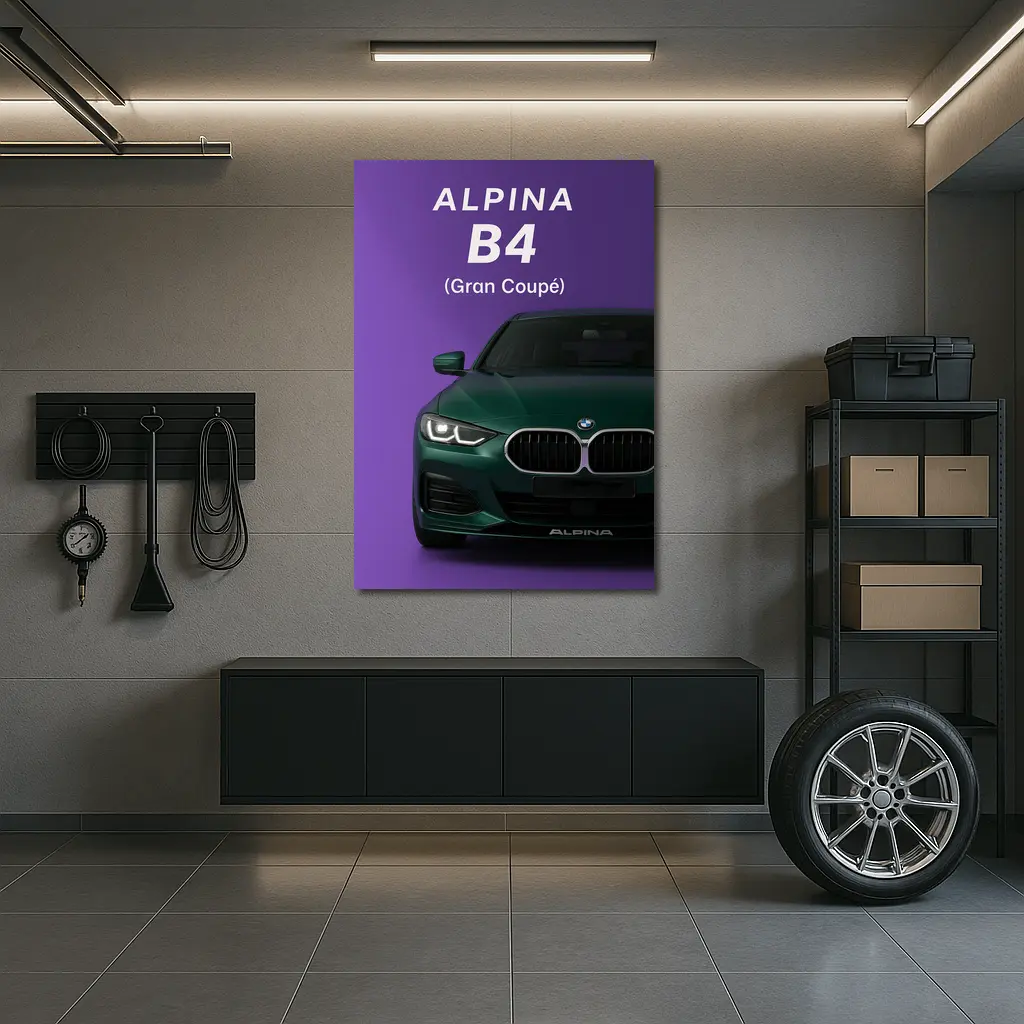 Alpina B4 Gran Coupe Purple Background Art – Wall Art