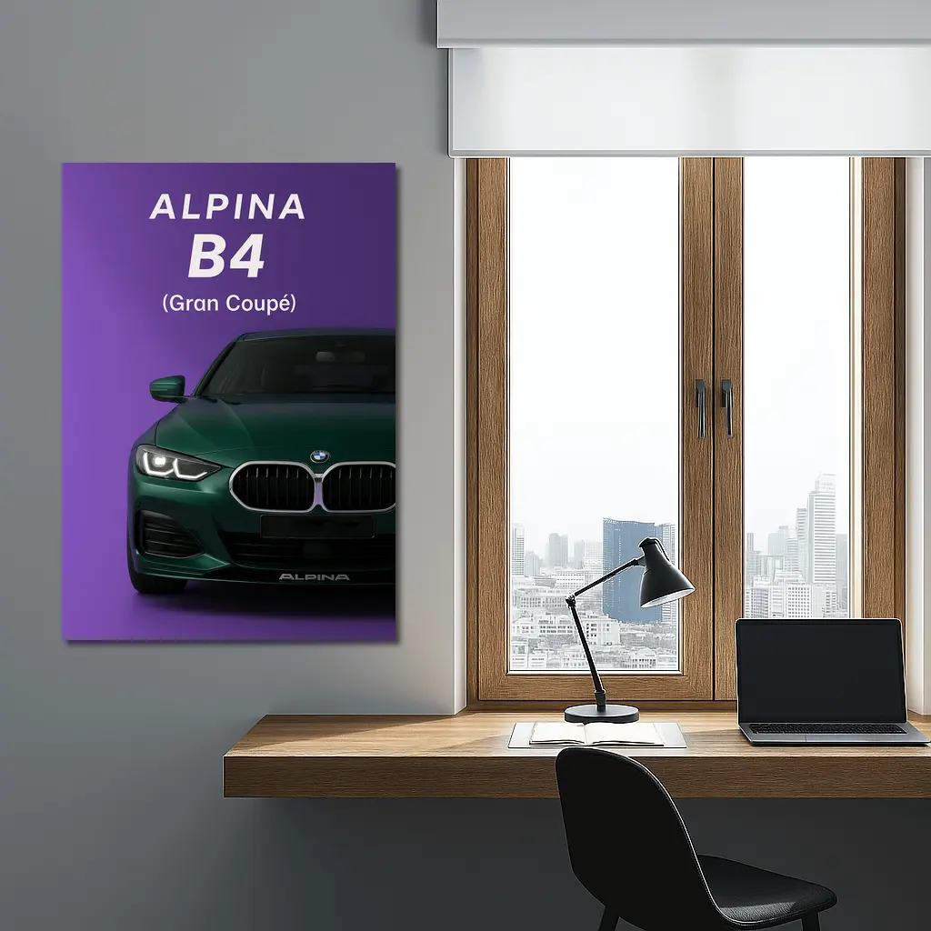 Alpina B4 Gran Coupe Purple Background Art – Wall Art