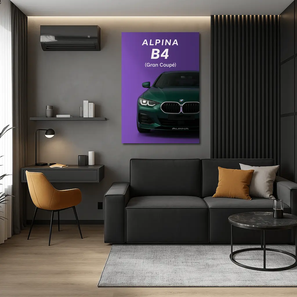 Alpina B4 Gran Coupe Purple Background Art – Wall Art