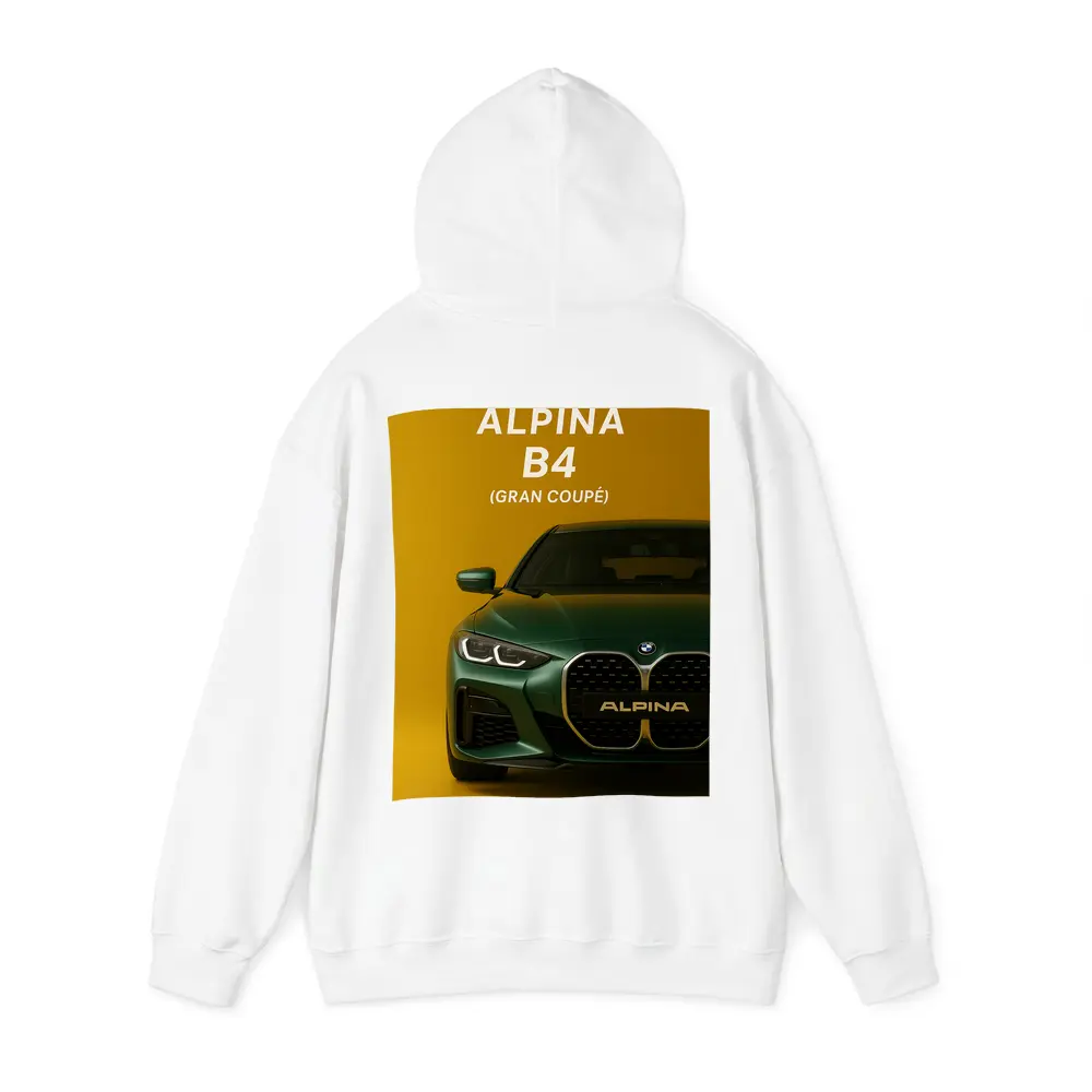 Alpina B4 Gran Coupe Green Yellow Background – Hoodies
