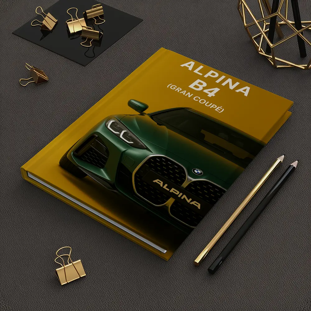 Alpina B4 Gran Coupe Green Yellow Background – Notebooks