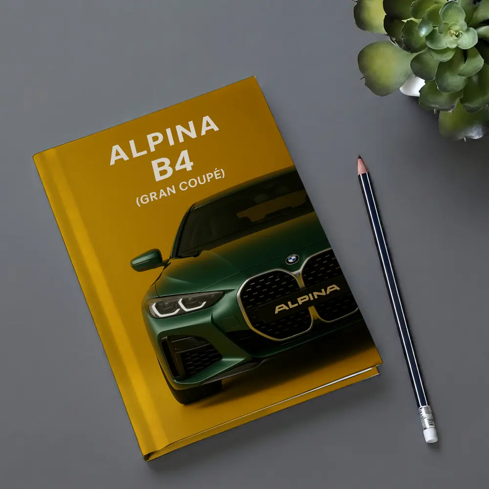 Alpina B4 Gran Coupe Green Yellow Background – Notebooks