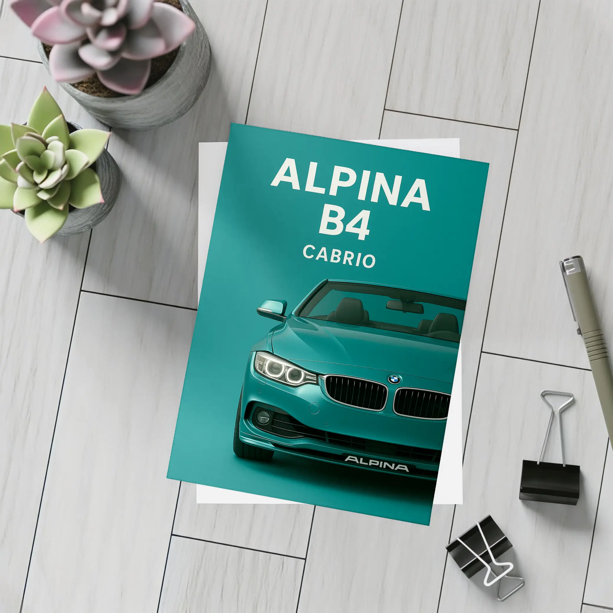 BMW Alpina B4 Cabrio Teal Green – Postcards