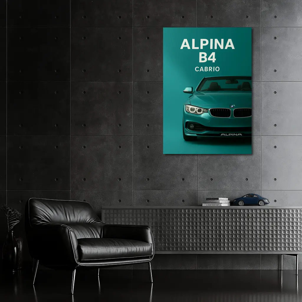 BMW Alpina B4 Cabrio Teal Green – Wall Art
