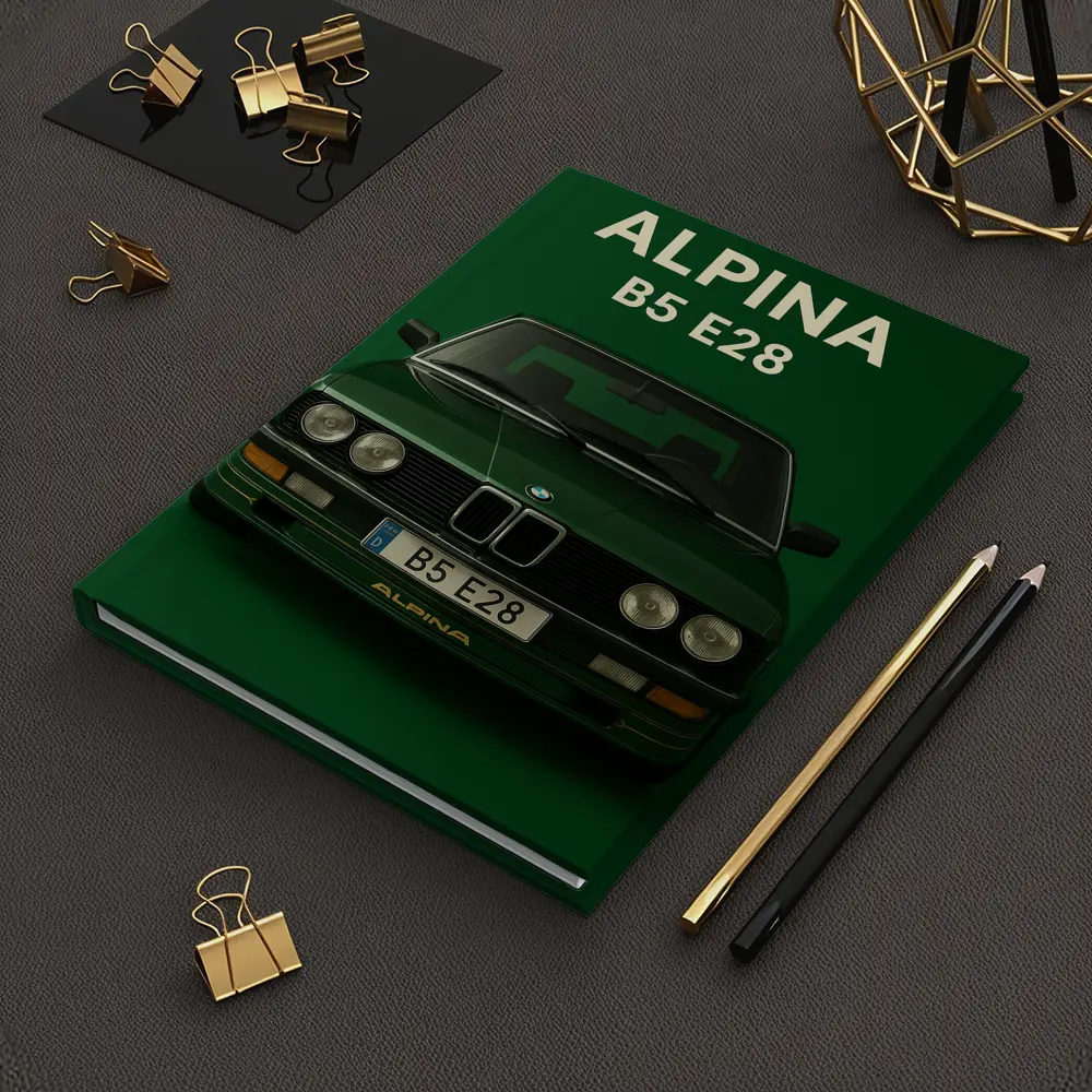 Alpina B5 E28 BMW Green Background Art – Notebooks