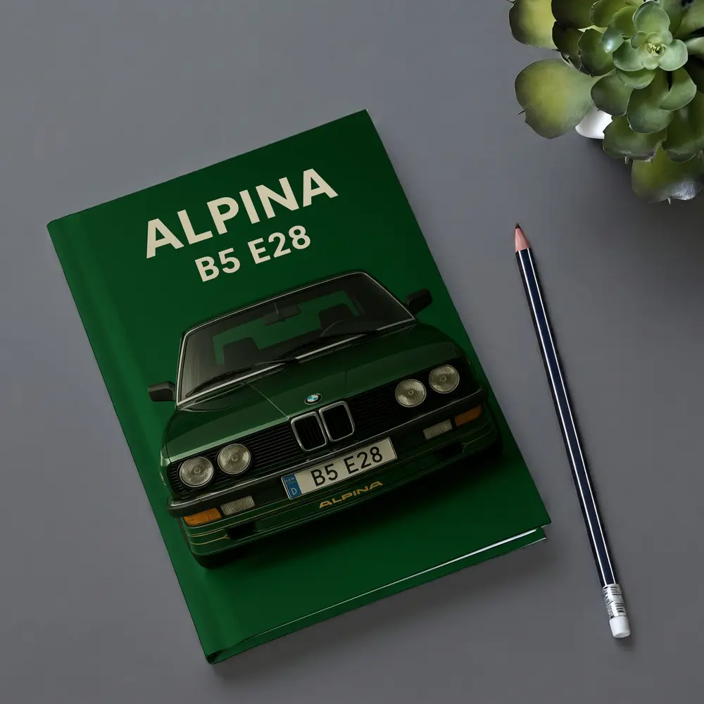 Alpina B5 E28 BMW Green Background Art – Notebooks