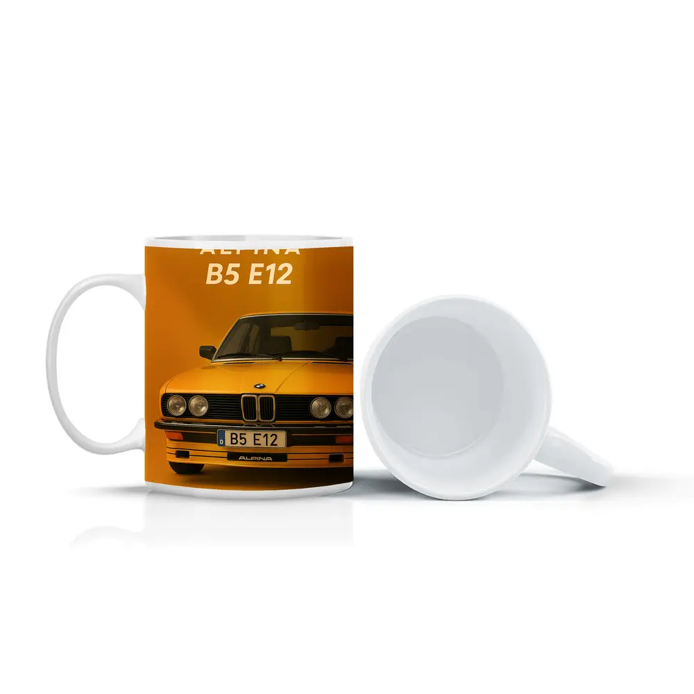 Alpina B5 E12 Classic BMW Orange Background – Mugs