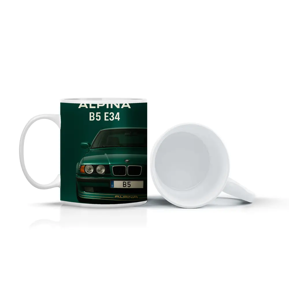 Alpina B5 E34 Green Front View Art – Mugs