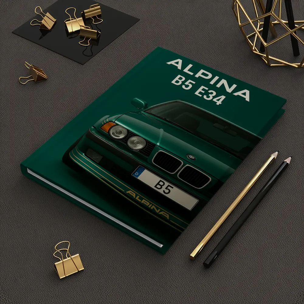 Alpina B5 E34 Green Front View Art – Notebooks