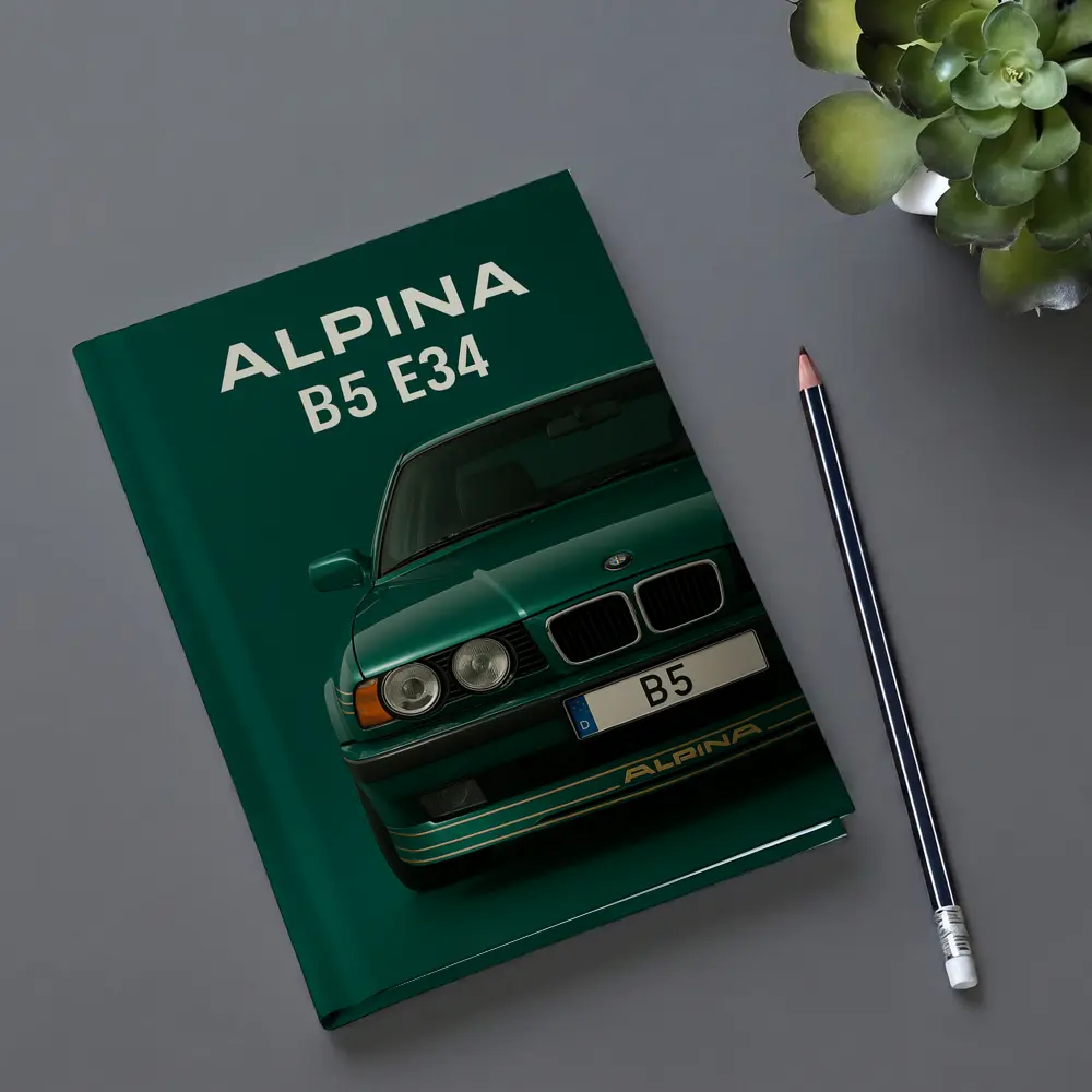Alpina B5 E34 Green Front View Art – Notebooks