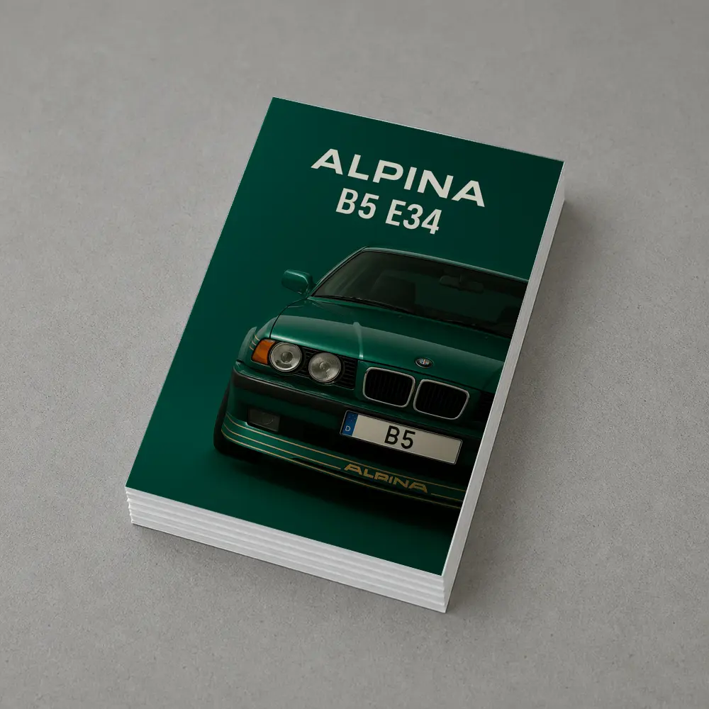 Alpina B5 E34 Green Front View Art – Postcards
