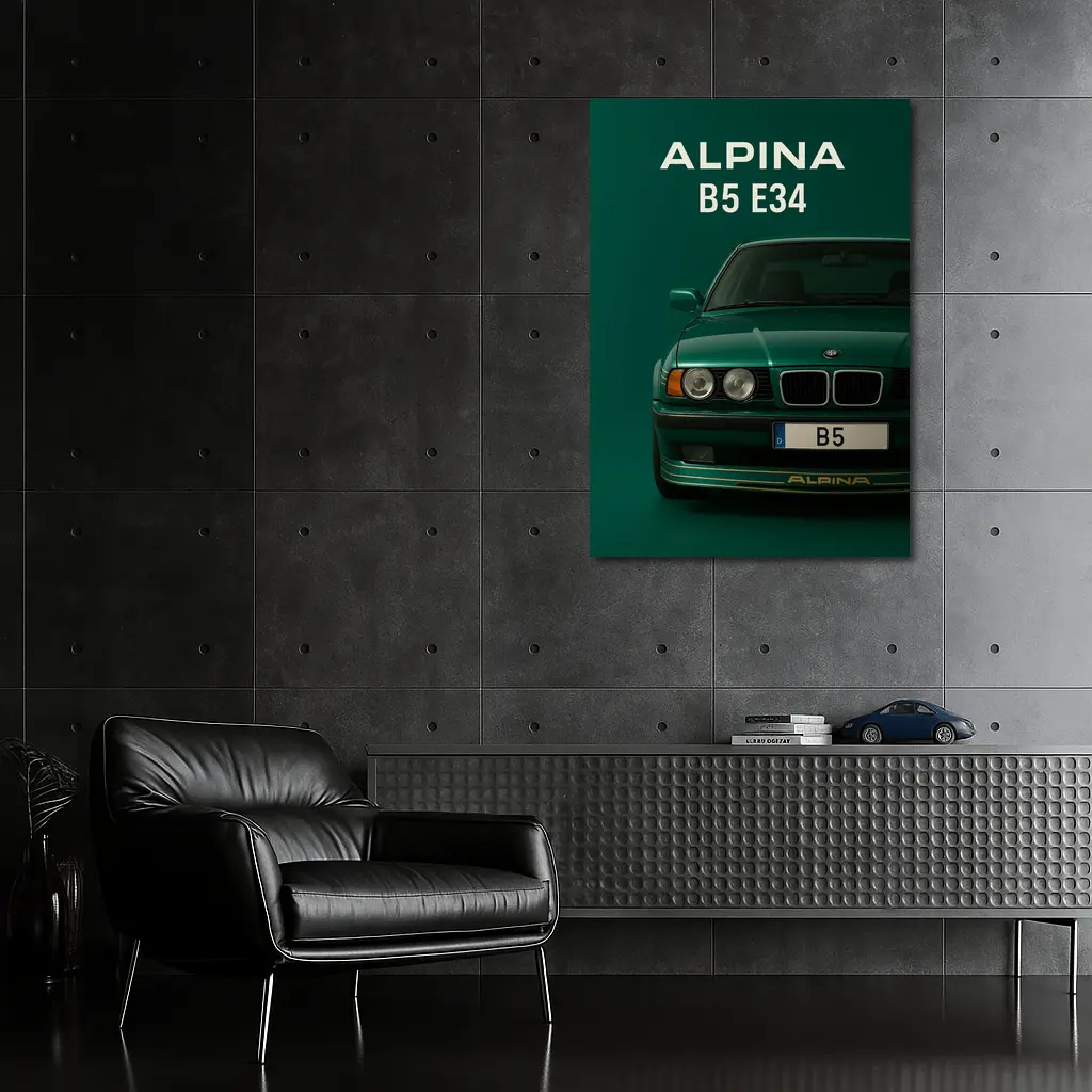 Alpina B5 E34 Green Front View Art – Wall Art