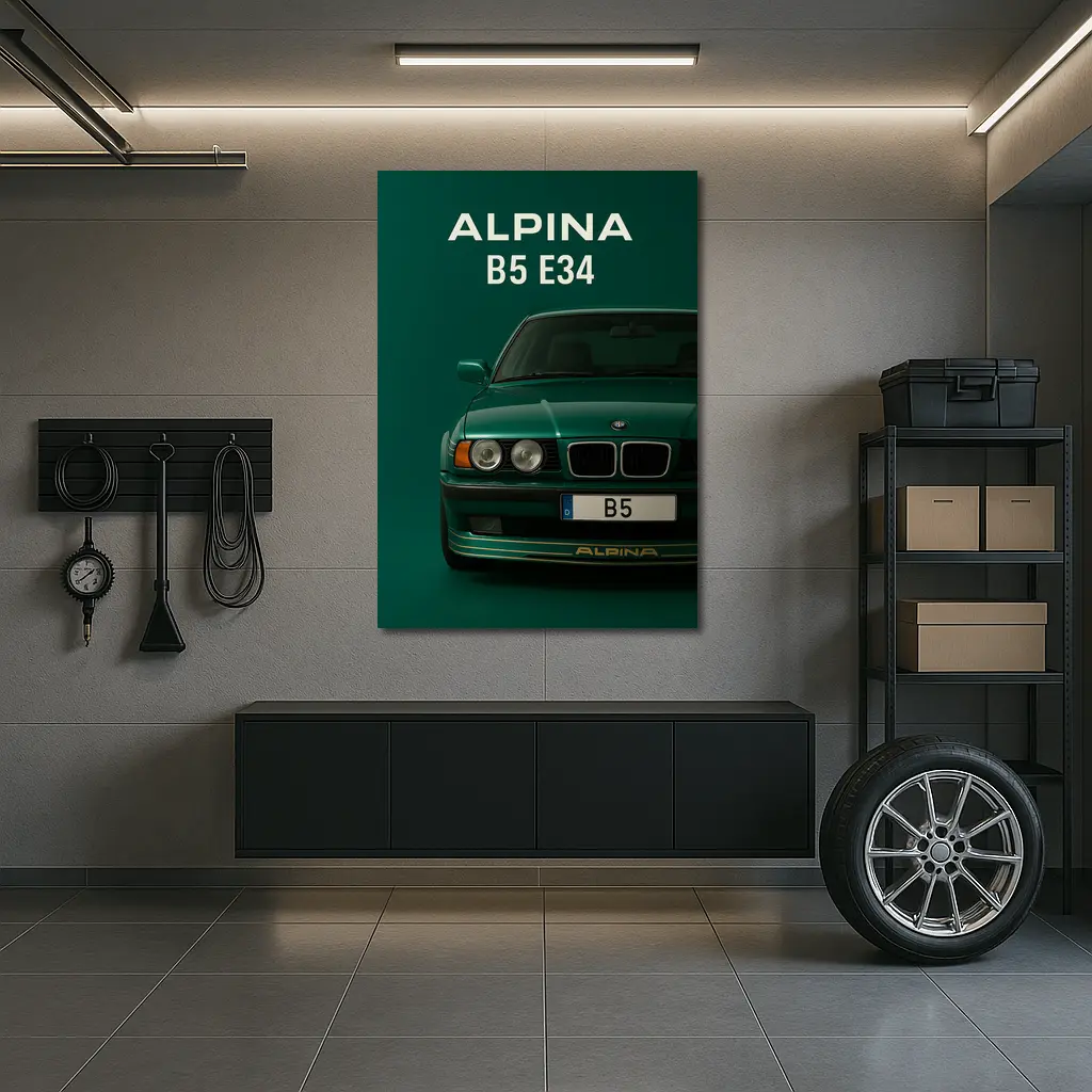 Alpina B5 E34 Green Front View Art – Wall Art