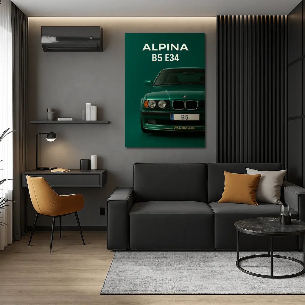 Alpina B5 E34 Green Front View Art – Wall Art