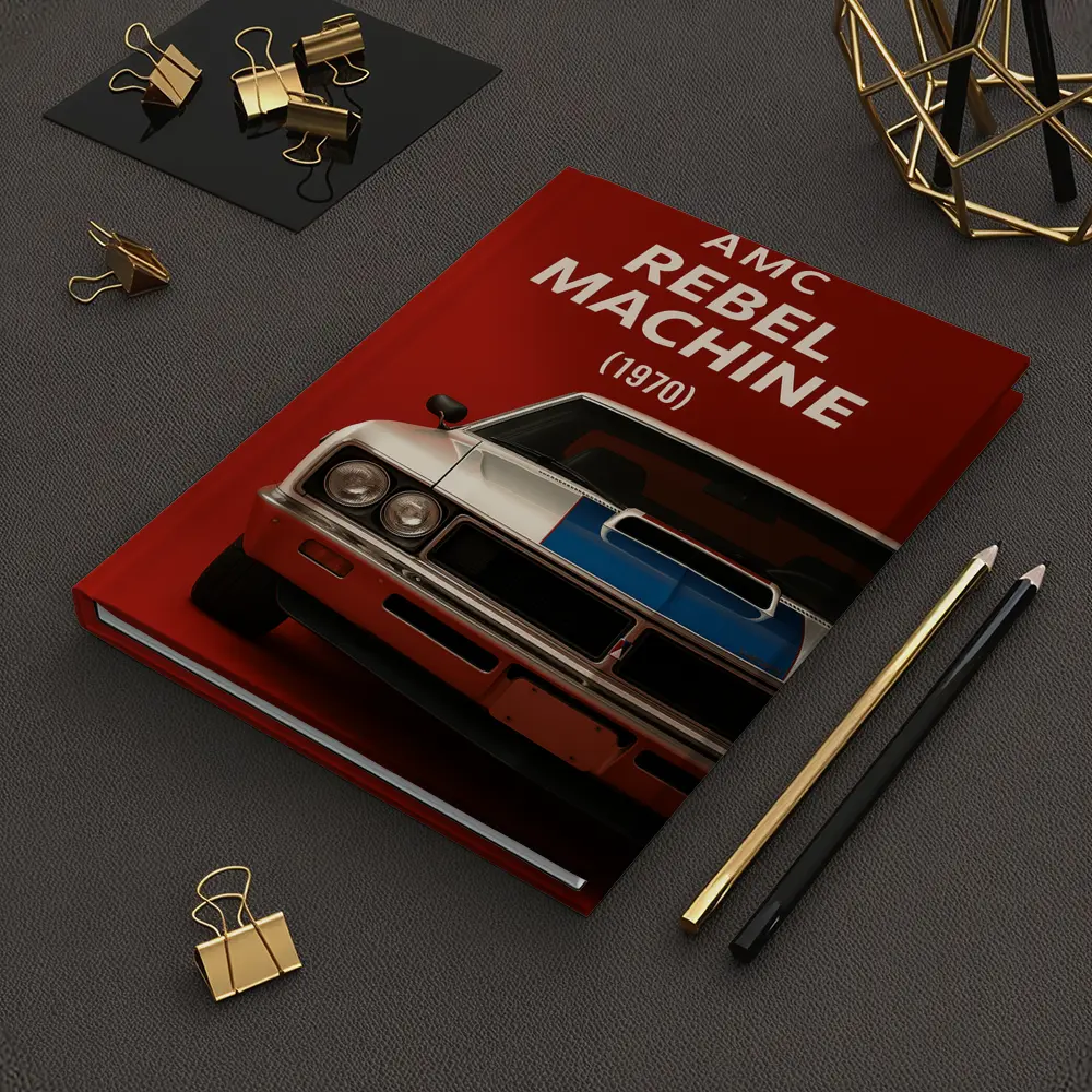 AMC Rebel Machine 1970 Red Background – Notebooks