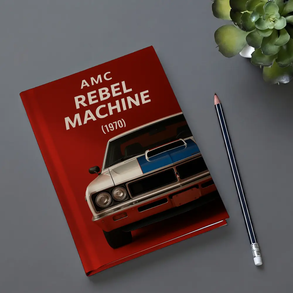 AMC Rebel Machine 1970 Red Background – Notebooks