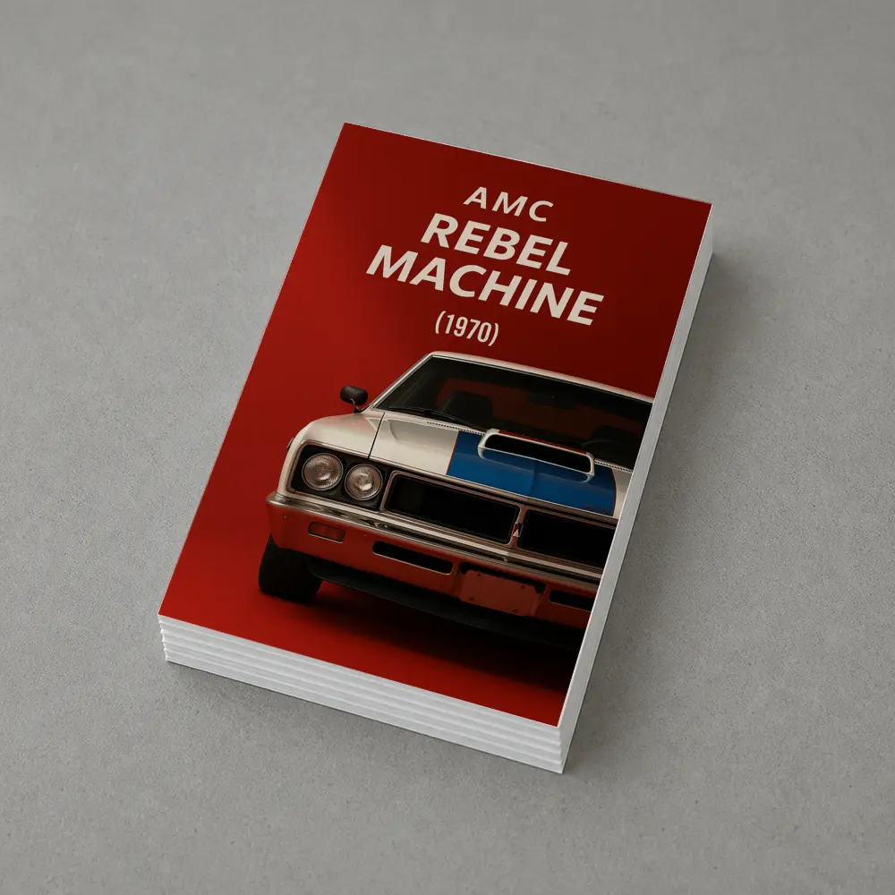 AMC Rebel Machine 1970 Red Background – Postcards