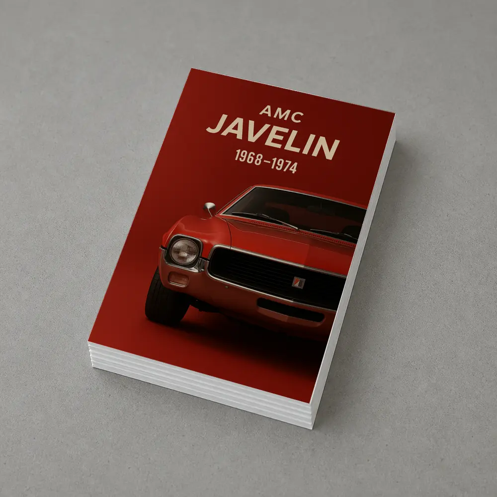 AMC Javelin Muscle Car Red Background Art – Postcards