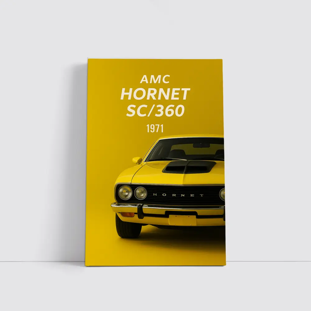 AMC Hornet SC Three Sixty Yellow Background – Wall Art
