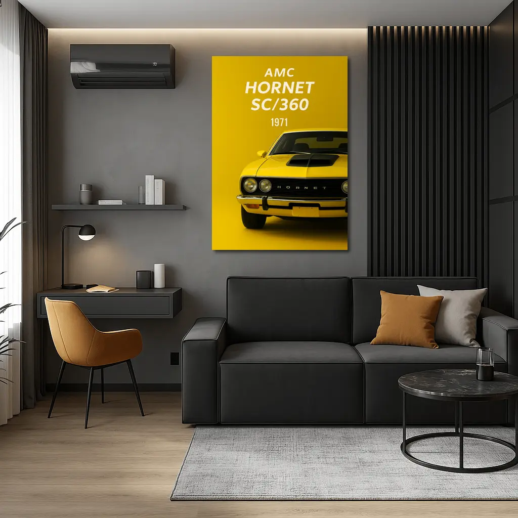 AMC Hornet SC Three Sixty Yellow Background – Wall Art