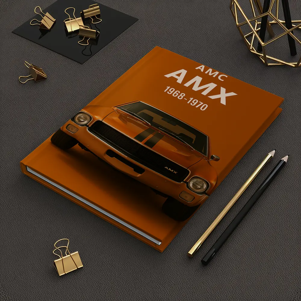 AMC AMX Muscle Car Orange Background – Notebooks