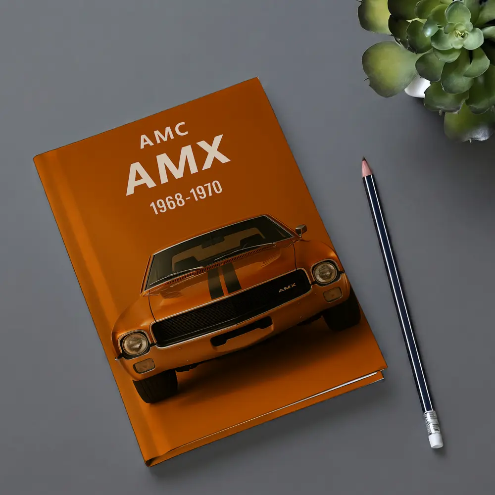 AMC AMX Muscle Car Orange Background – Notebooks