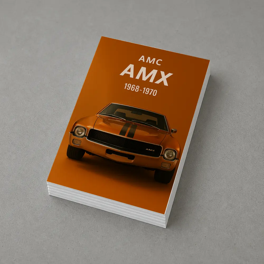 AMC AMX Muscle Car Orange Background – Postcards