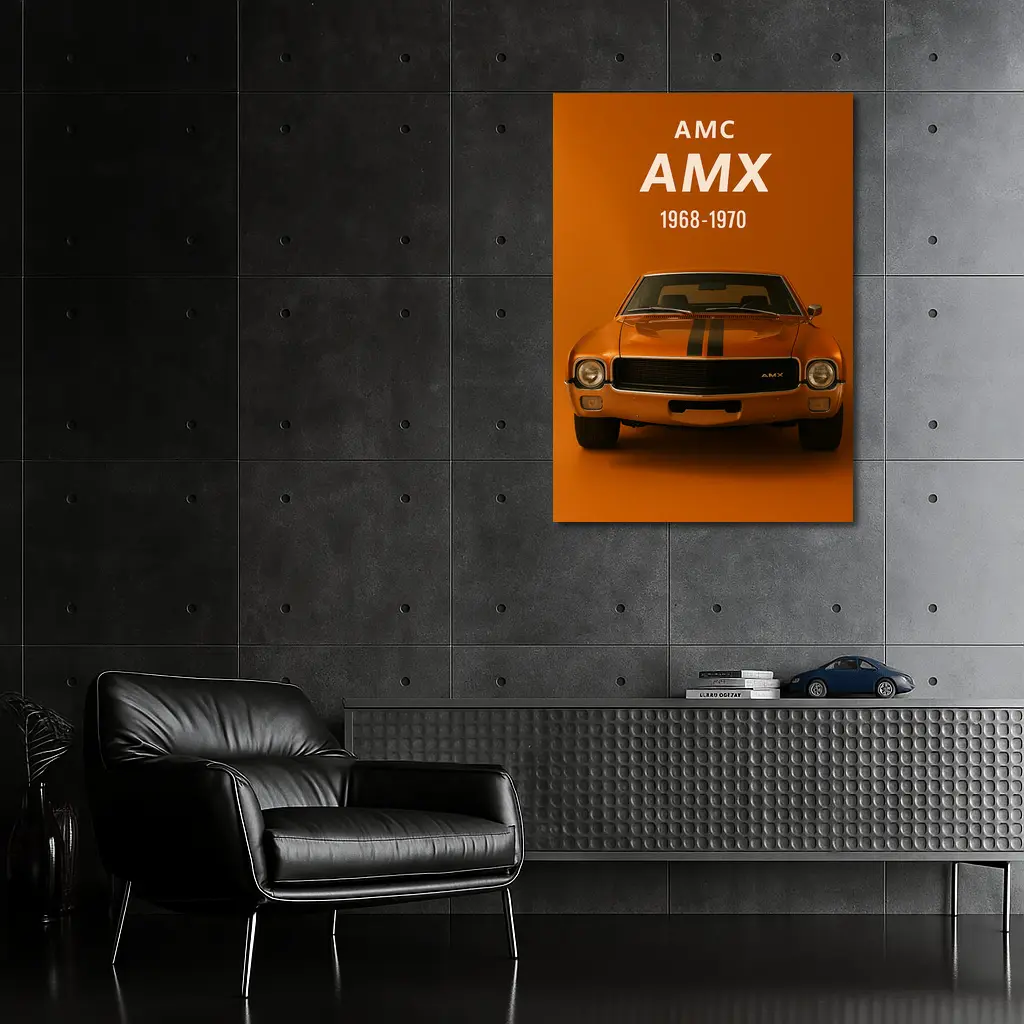 AMC AMX Muscle Car Orange Background – Wall Art