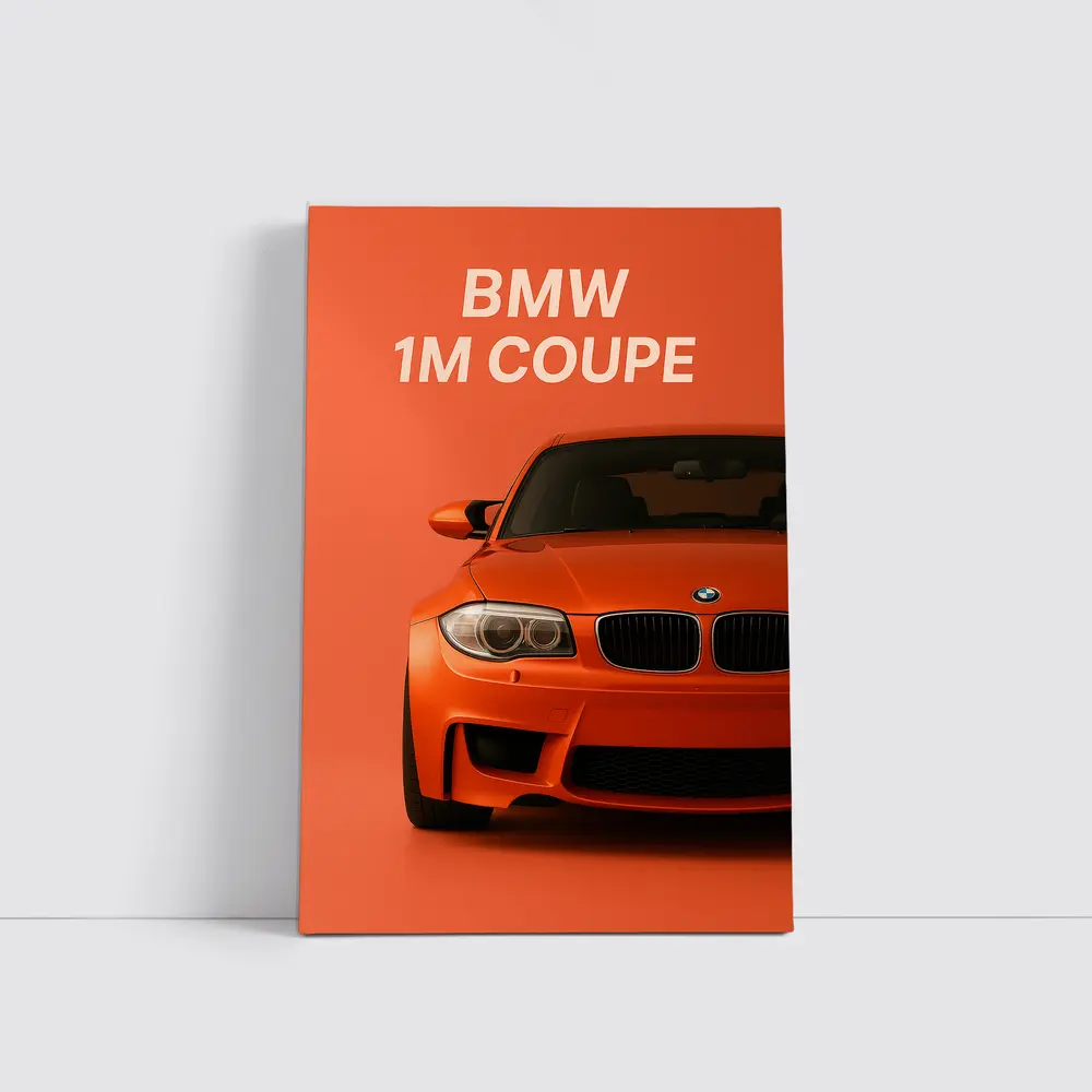 BMW 1M Coupe Orange Minimal Car Art – Wall Art