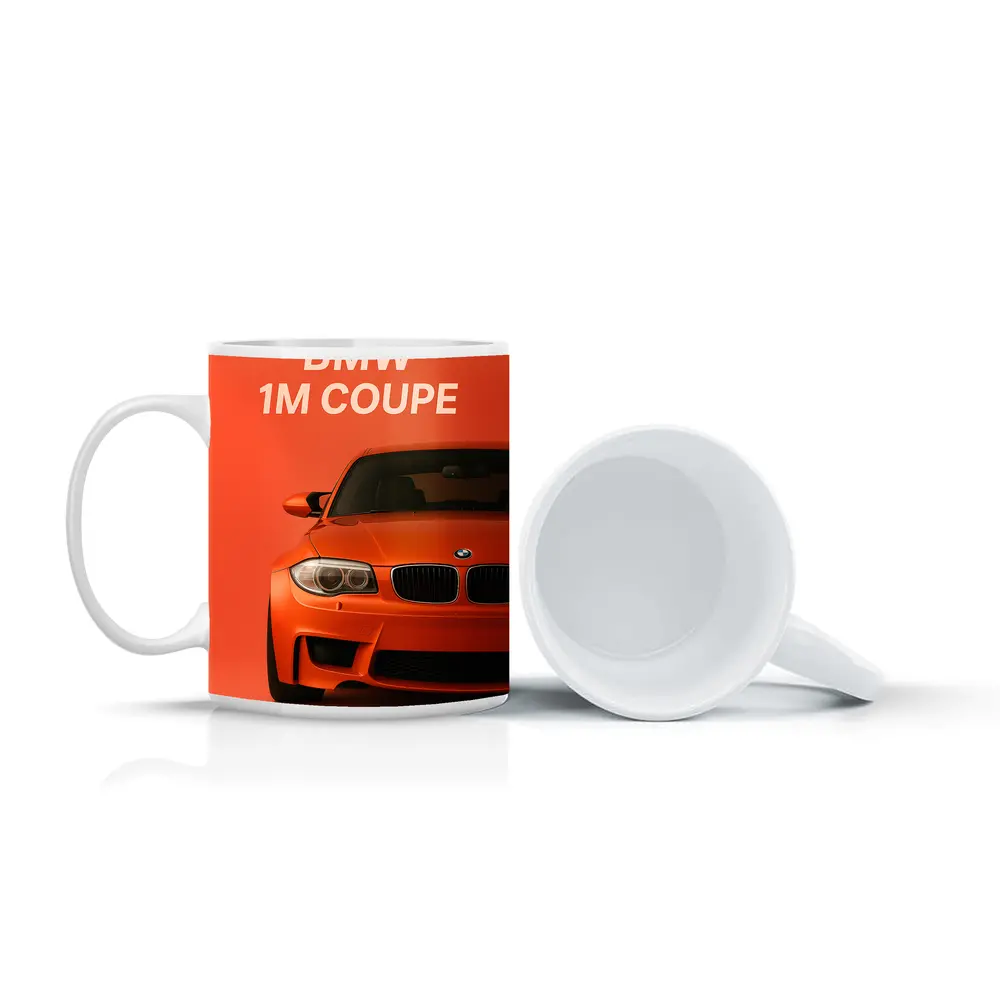 BMW 1M Coupe Orange Minimal Car Art – Mugs