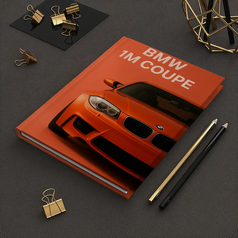 BMW 1M Coupe Orange Minimal Car Art – Notebooks