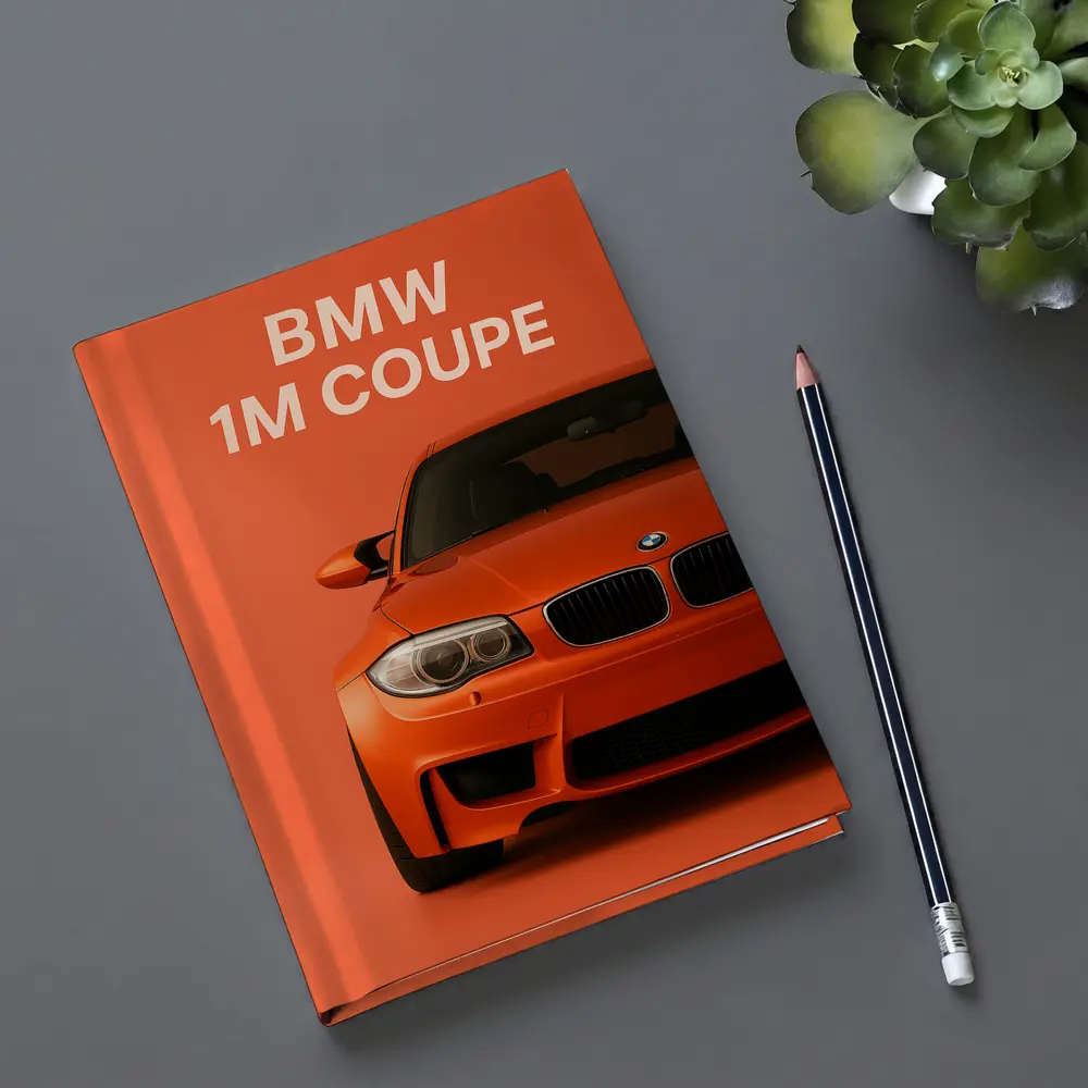 BMW 1M Coupe Orange Minimal Car Art – Notebooks
