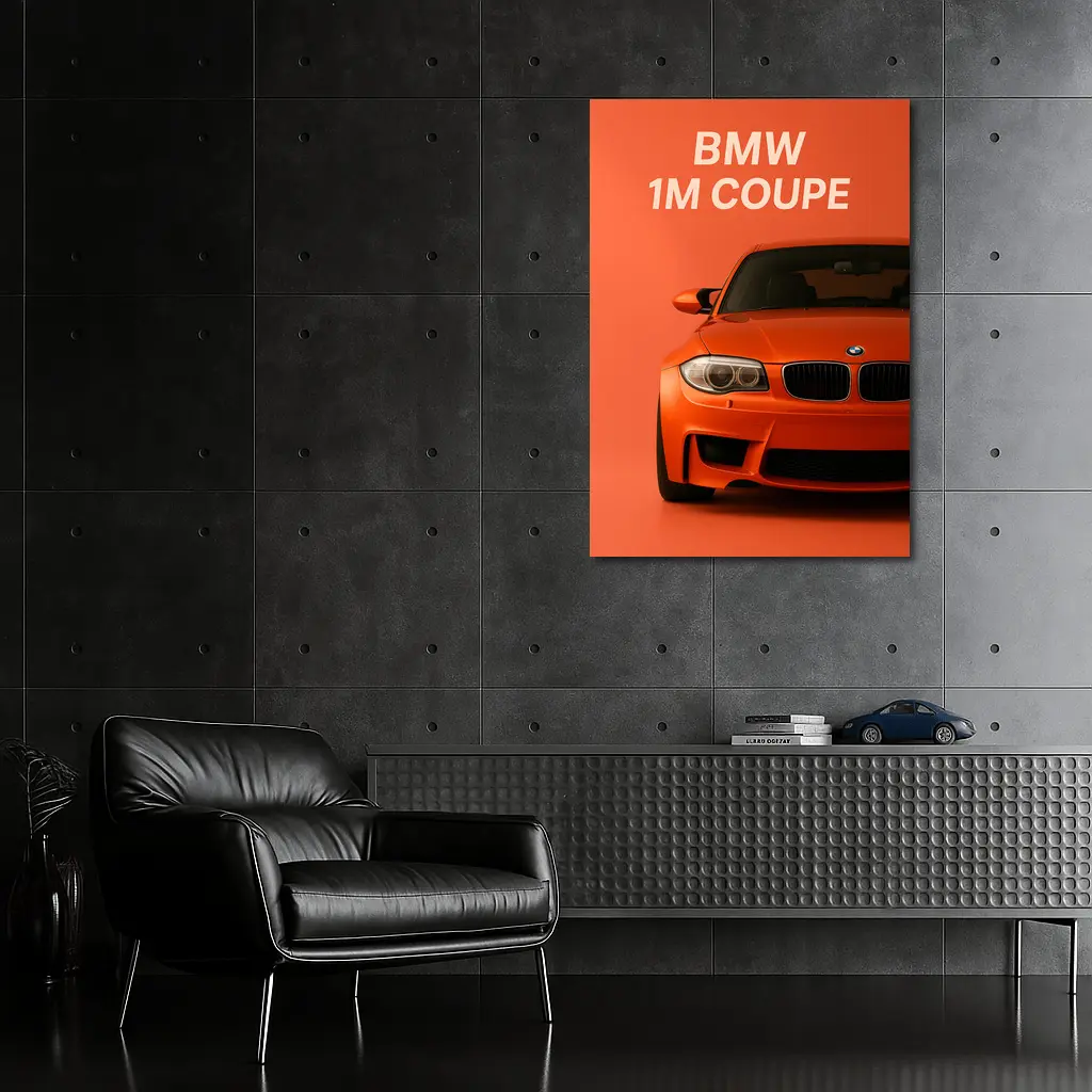 BMW 1M Coupe Orange Minimal Car Art – Wall Art