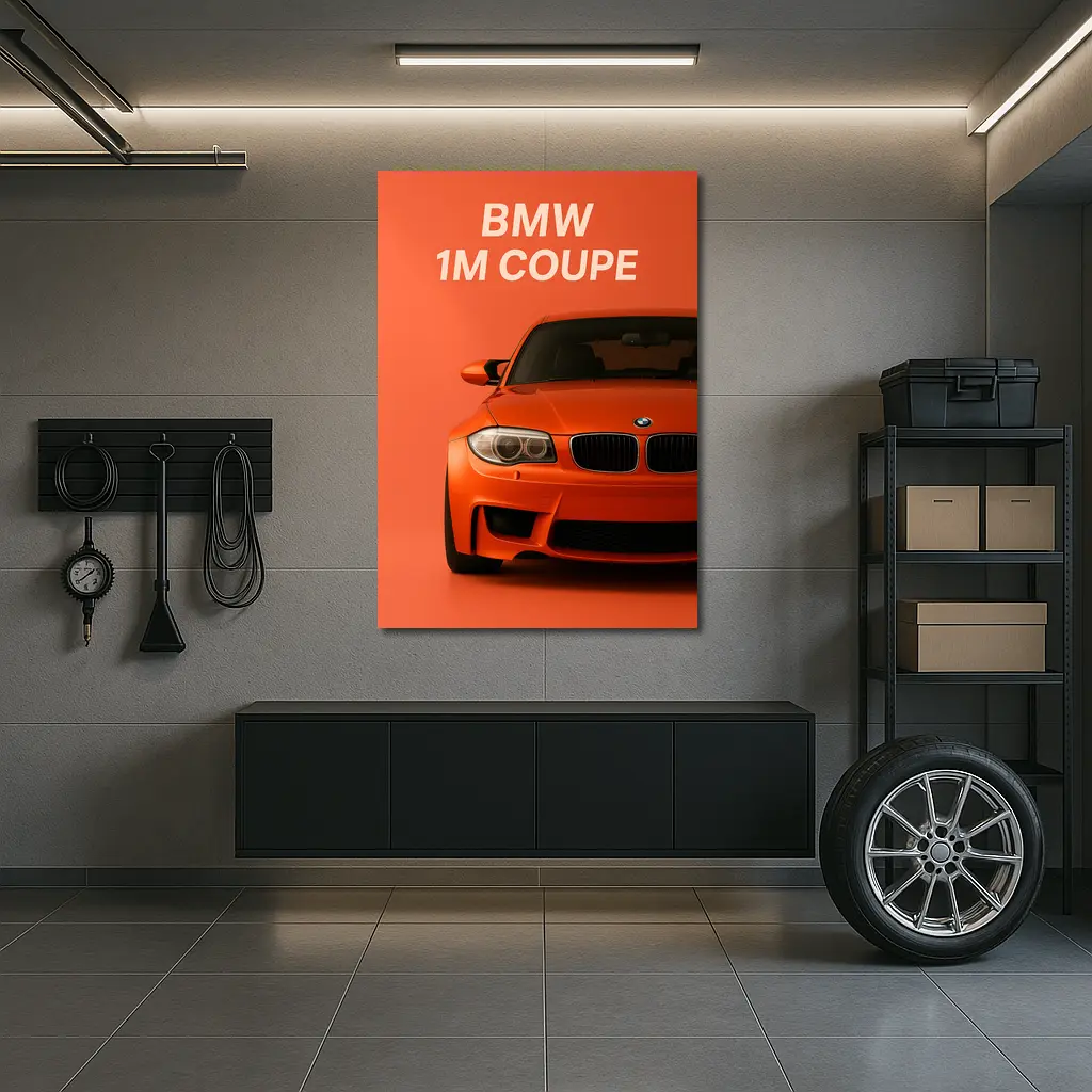 BMW 1M Coupe Orange Minimal Car Art – Wall Art