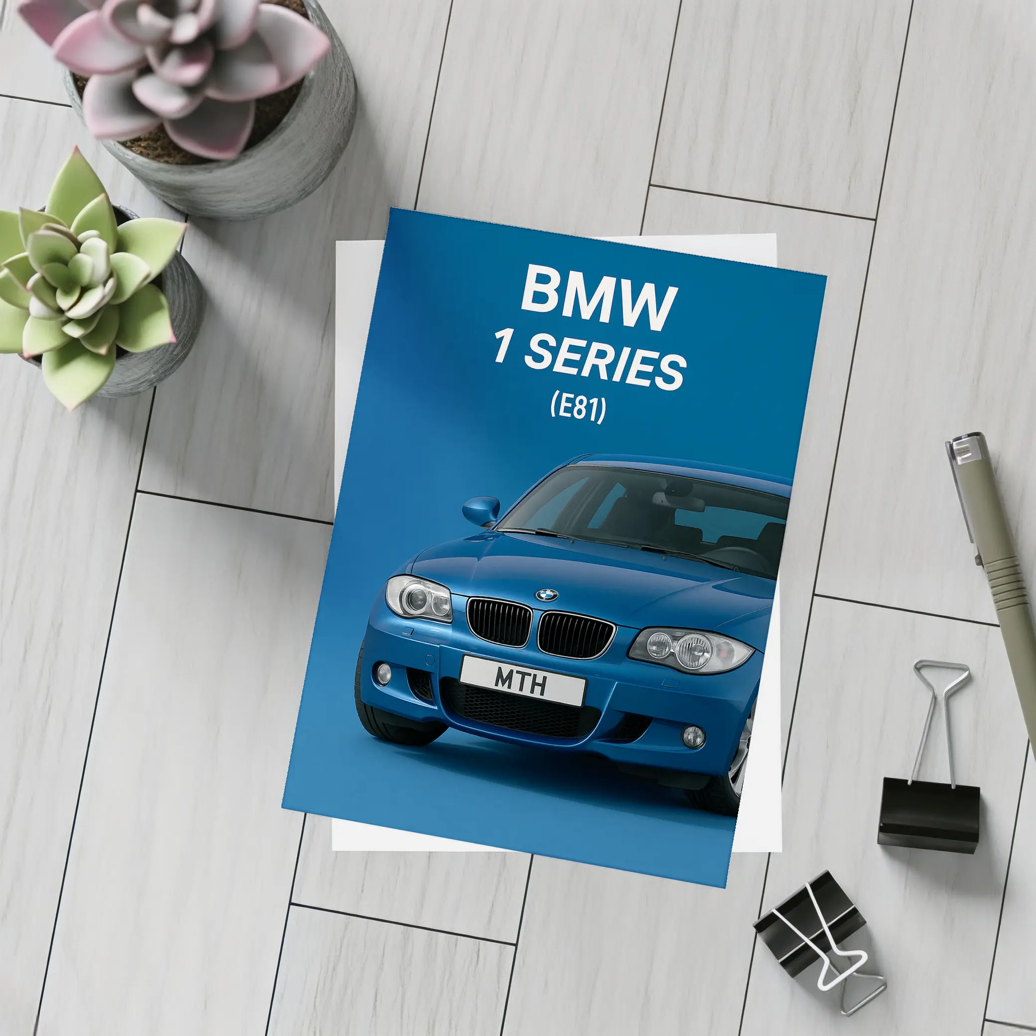 BMW 1 Series E81 Blue Studio – Postcards