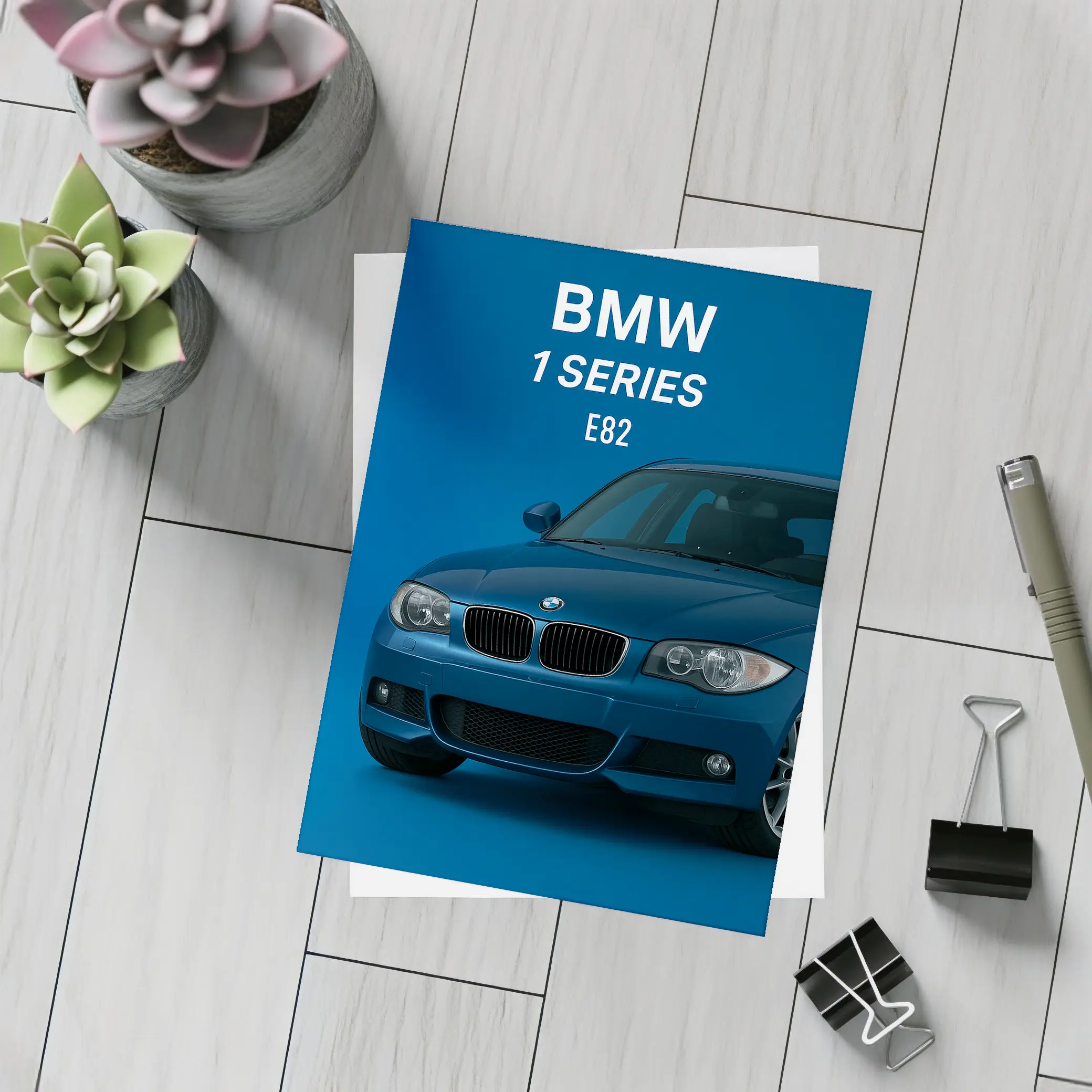 BMW 1 Series E82 Blue Studio – Postcards